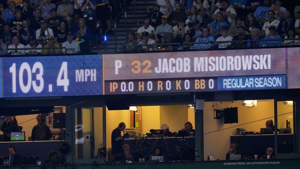 Brewers' Jacob Misiorowski sets World Series velocity record on his first pitch — Fox 11 Green Bay Sports, Abilene Sports news